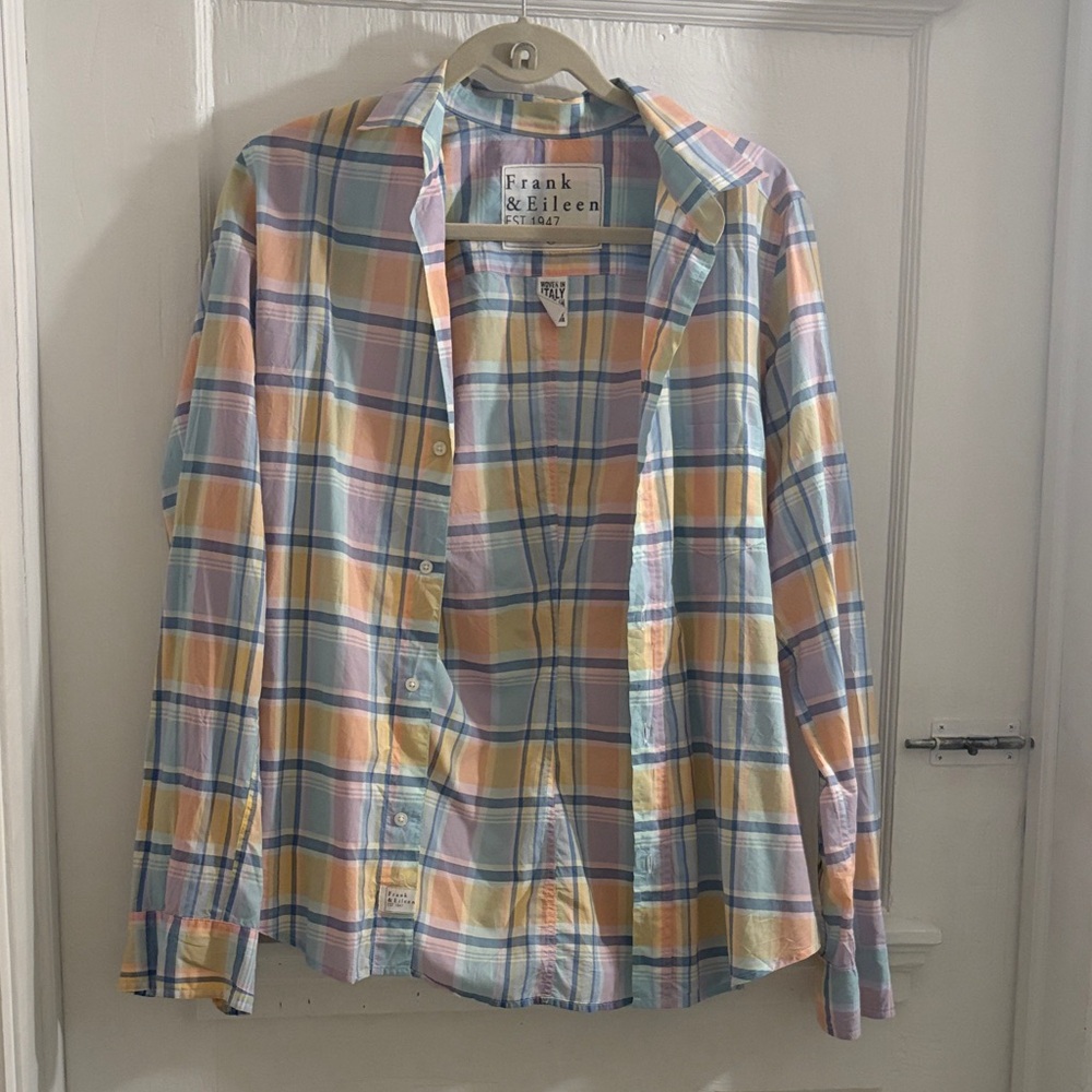 Frank & Eileen Pastel Plaid Button-Down Shirt in Yellow, Blue, Pink